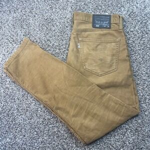 Levis 508 Mens 34x30 Regular Taper Corduroy Pants Tan Khaki Cords 508-0338